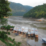 Pakbeng boat pier in Laos